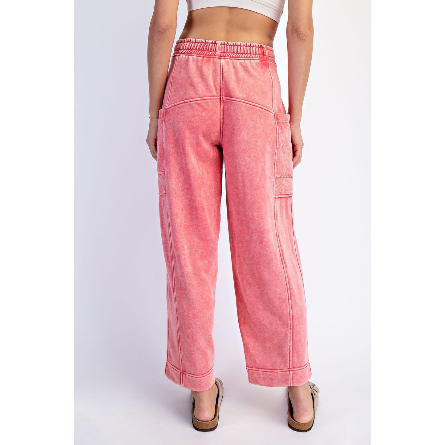 Candy Red Mineral Washed Terry Lounge Set 0110/6446