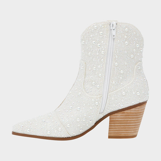 Betsey Johnson Women's diva Ankle Boot, Pearl-