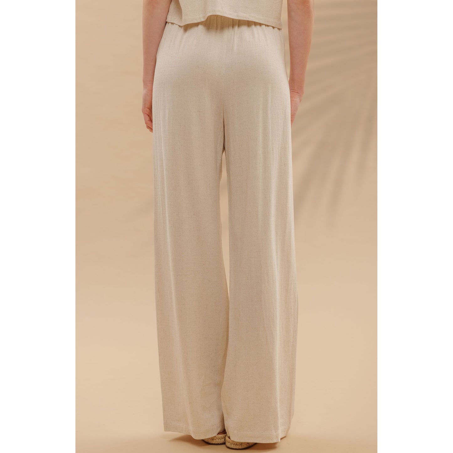 BP - Linen, Short Sleeve, Box Top & Pleated Pants Set 1009 - Oatmeal