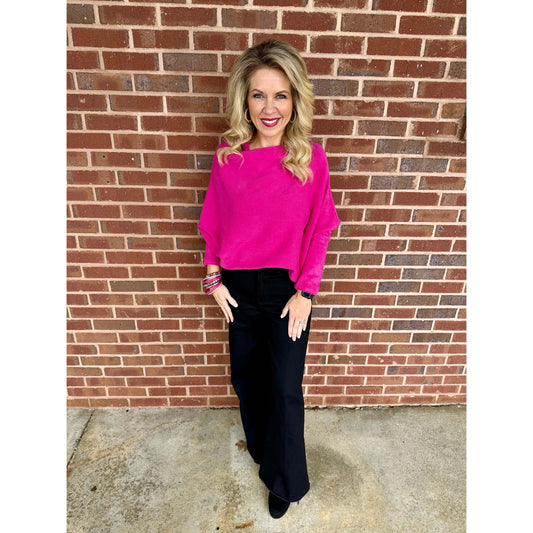 Milio Milano - Asymmetrical sweater 37709/330105 - Fuchsia