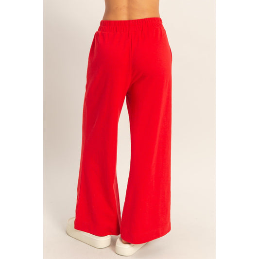 DZ - Exposed Seam, Boxy Top & Pants Set 024/091 - Red