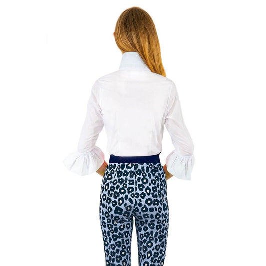 Gretchen Scott - Wash & Wear, Ruffle Detail Blouse Top - White - SALE