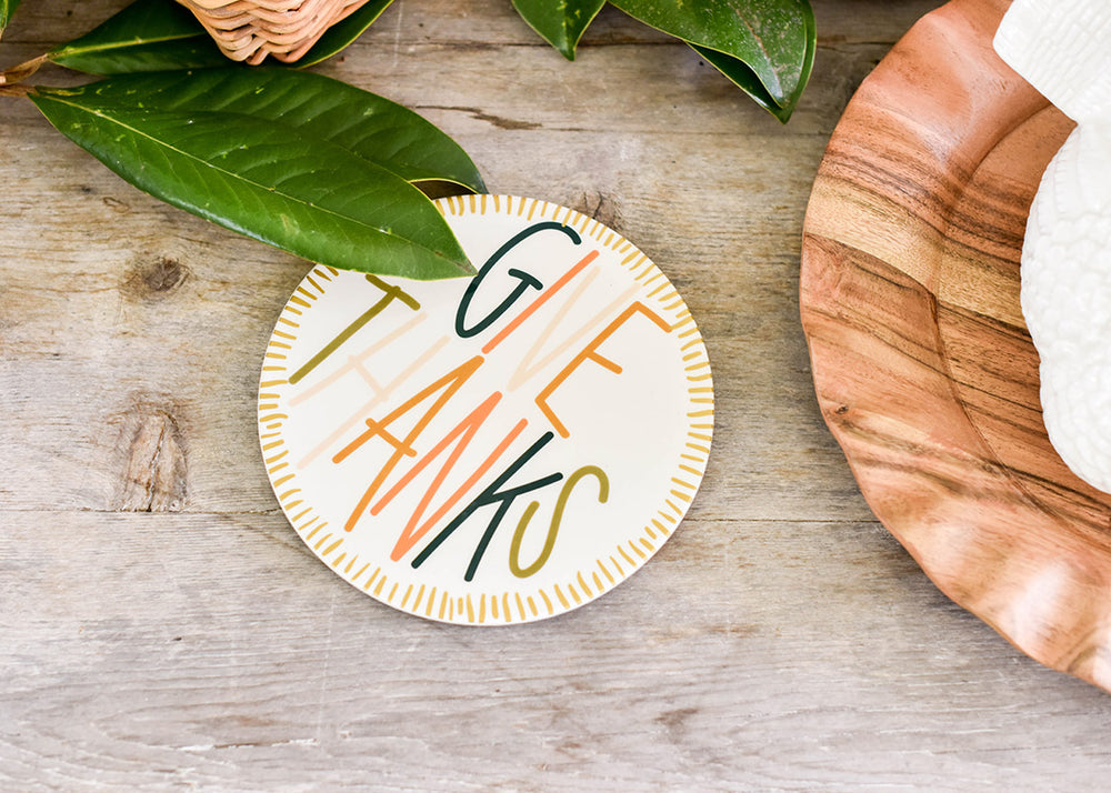 Coton Colors - Give Thanks, 7” Round Trivet Dusk.-