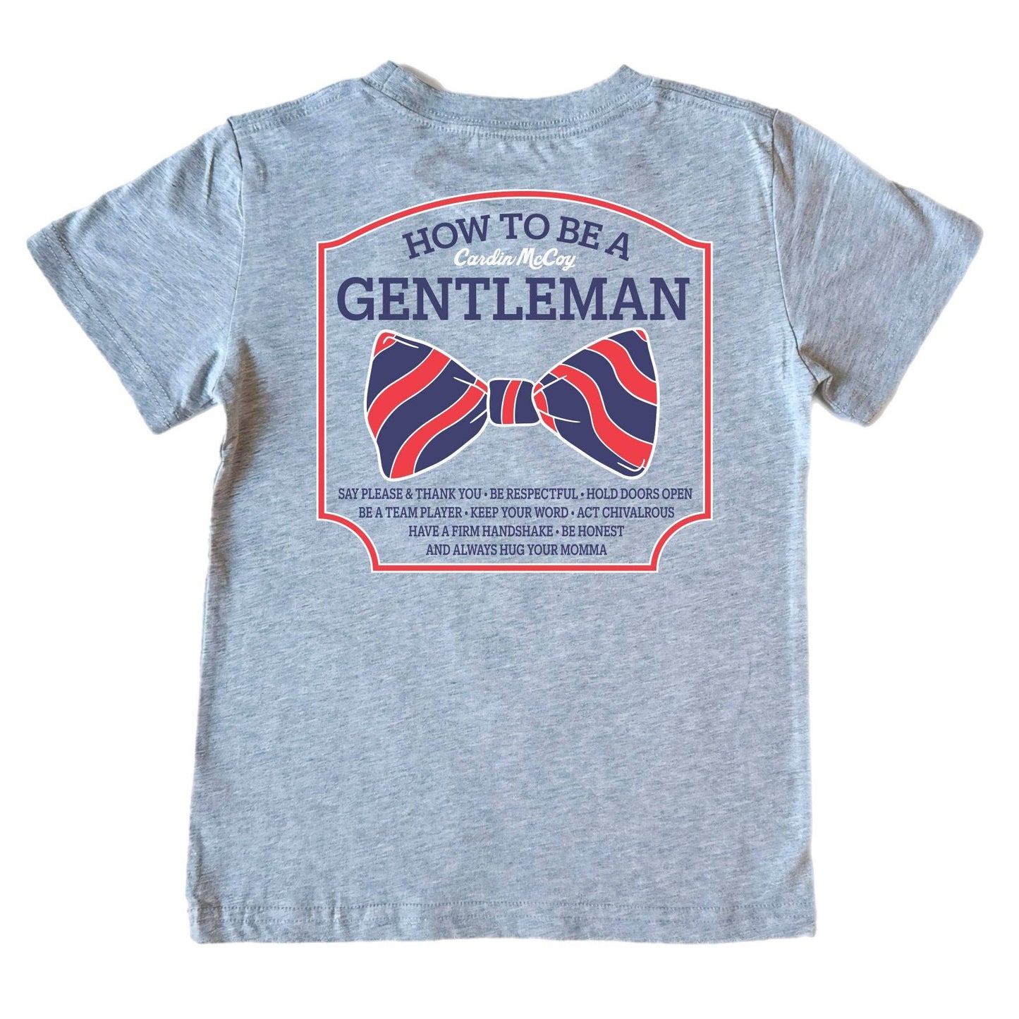 Heather Gray, Boys "How To Be A Gentleman" Short Sleeve Tee Shirt