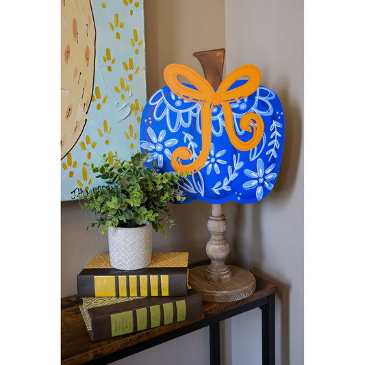 DbR - Blue Chinoiserie, Bow, Pumpkin Attachment