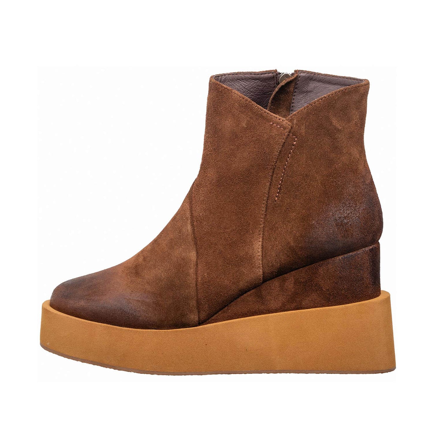 Antelope - U64 - Urban - Suede Platform Ankle Boots Side Zip - Chocolate Suede. - SALE