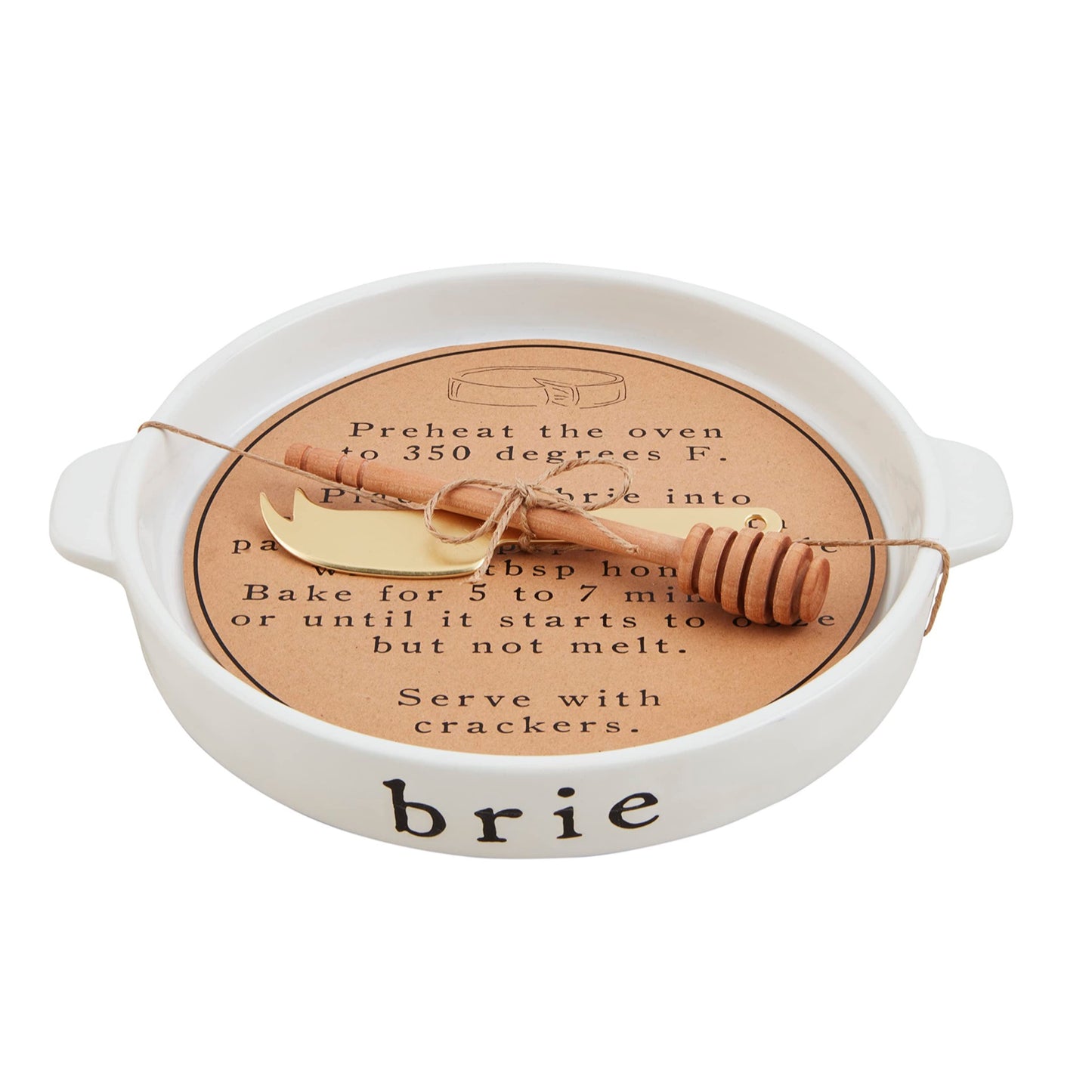 Mud Pie - Brie Baker and Utensil Set, White
