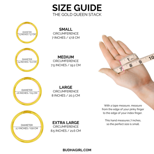 BuDhaGirl - Gold Queen Stack – Three-Piece All Weather Bangle® Set
