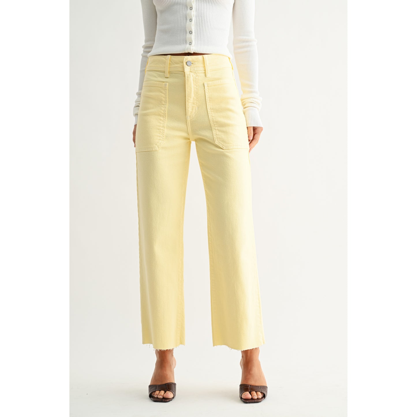 JB - Utility Wide Leg Jeans 353 - Pastel Yellow