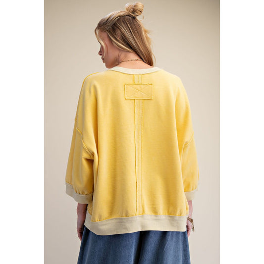 Easel - Mineral Washed, Oversized Terry Henley Top 1948 - Orchid Pink Copy