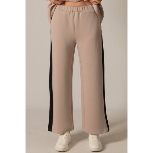 BYC - Butter Modal Side Stripe Wide Leg Pants 0028 - Taupe