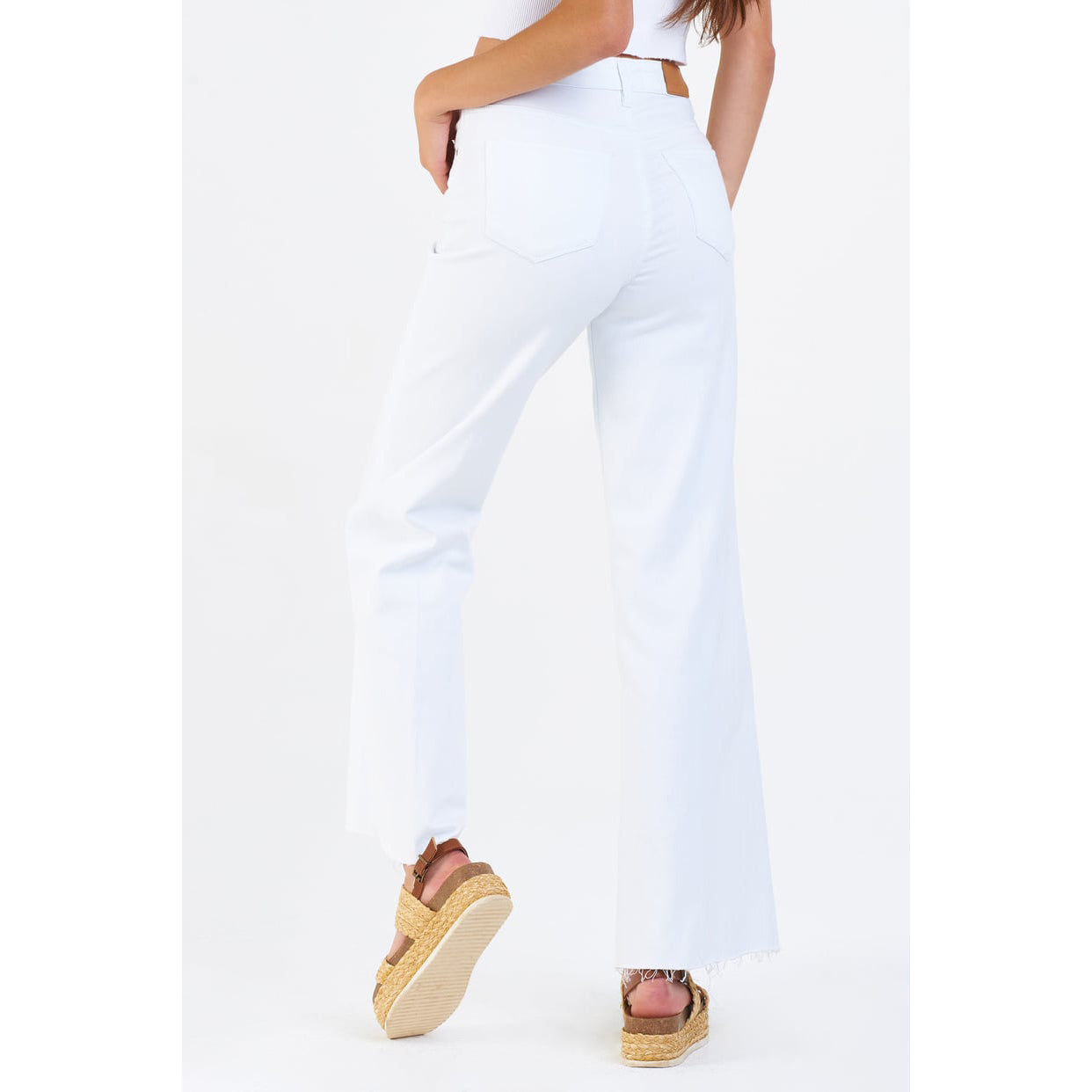 Dear John - High Rise, Wide Leg, Raw Hem, Fiona Jeans 180 - White