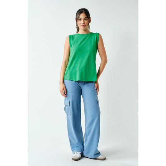 Terra Wash Pima Cotton Muscle Tank – Green