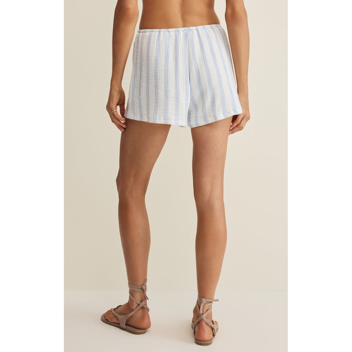 Daylight Striped Airy Gauze Shorts – Sea Salt (Pairs with Helena Shirt)