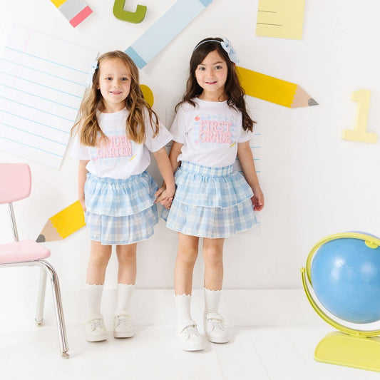Blue Plaid Skort - Back To School - SALE