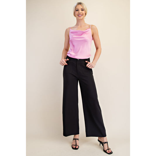 GM - Collette, Cropped, Wide Leg, Pants 7912 - Black