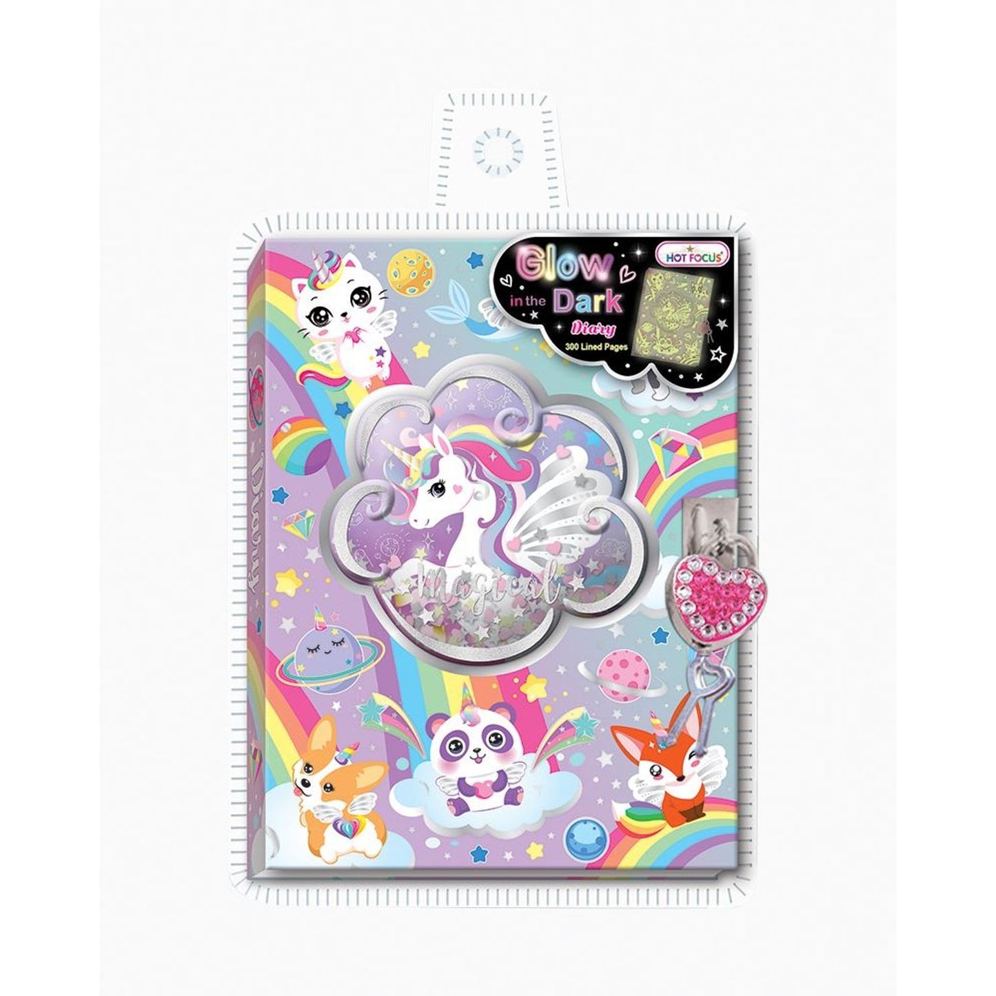 Girls Glow in the Dark Diary - Hot Focus
