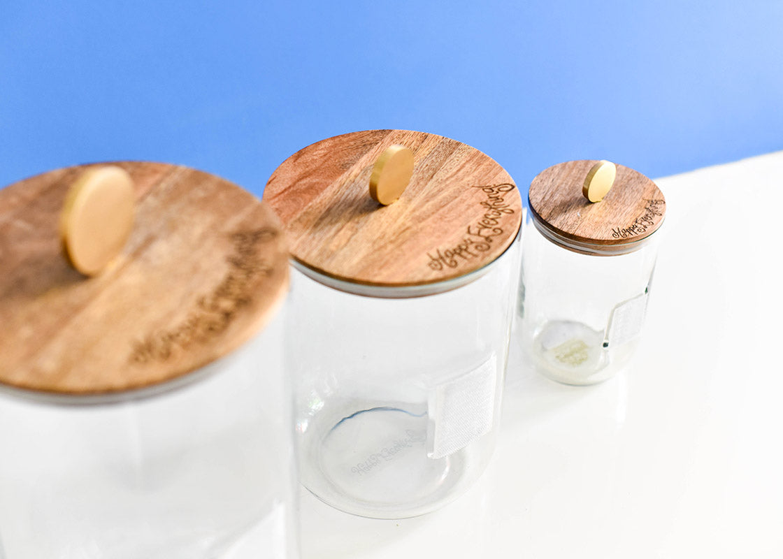 COTON COLORS - Wooden Lid, Glass Jar
