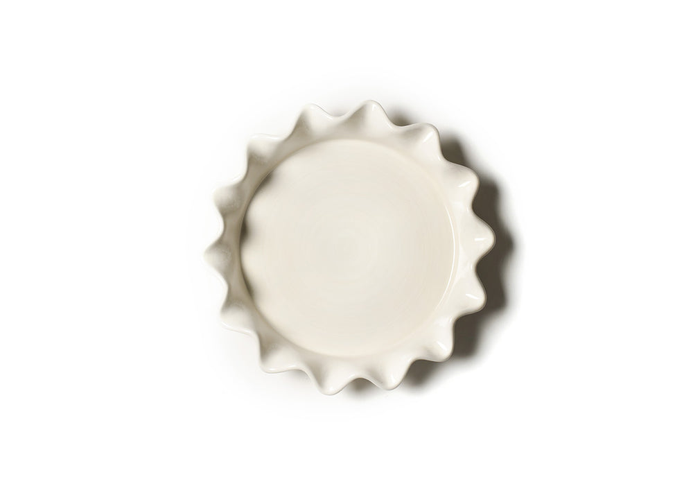 Coton Colors - Signature Ruffle, 8” Pie Dish - White.-*