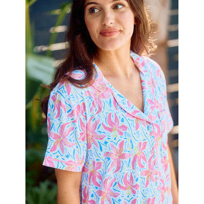 MS - Women's Charlotte Shorts Set - Hibiscus Harmony White *