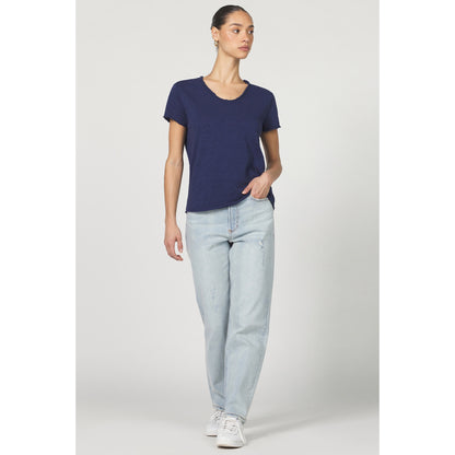 Dear John - Vanya Slub V-Neck Top – Black Iris