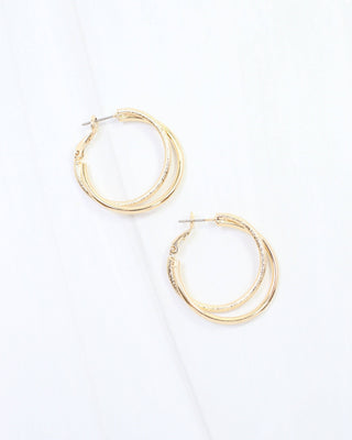 Lisa Double Hoop Earring WR Gold