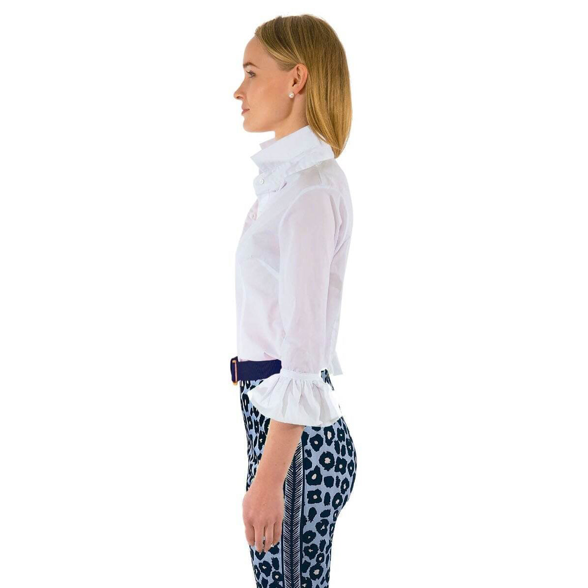 Gretchen Scott - Wash & Wear, Ruffle Detail Blouse Top - White - SALE