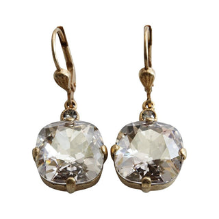 Catherine Popesco - Gold, Rhinestone Earrings 6556