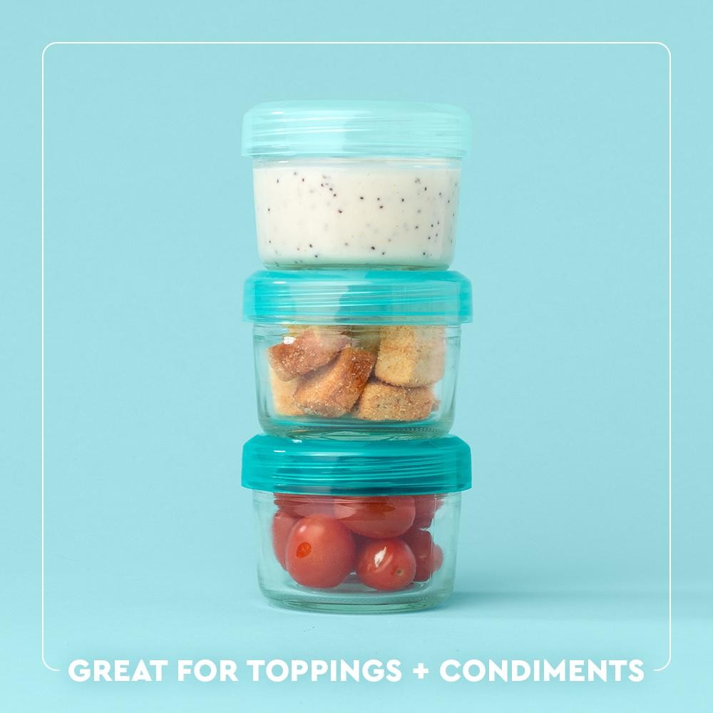Swig - Aqua 3-Piece Glass Food Storage Set (Medium)