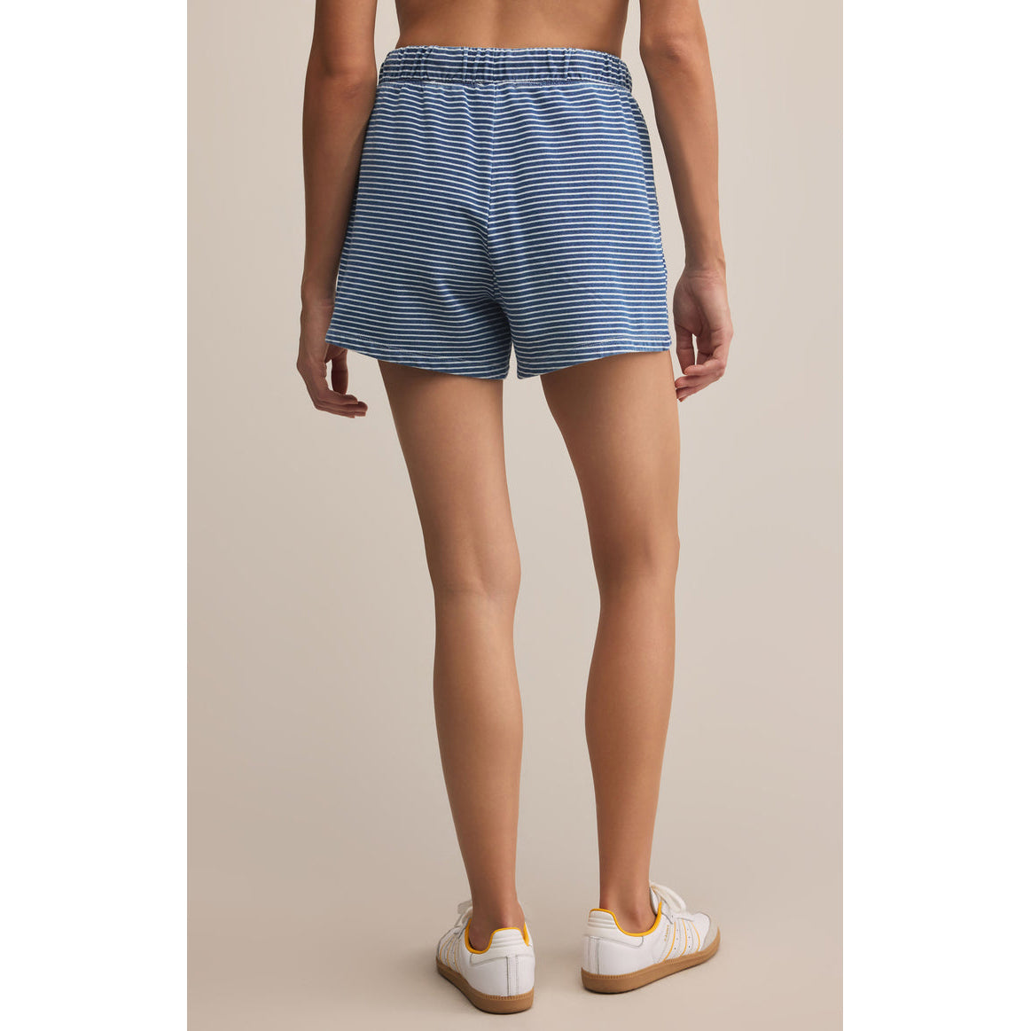 Z Supply - Hunter, Denim Striped Shorts 3212 - Vintage Indigo