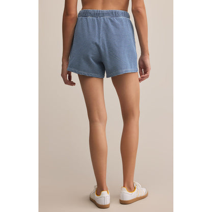 Z Supply - Hunter, Denim Striped Shorts 3212 - Vintage Indigo