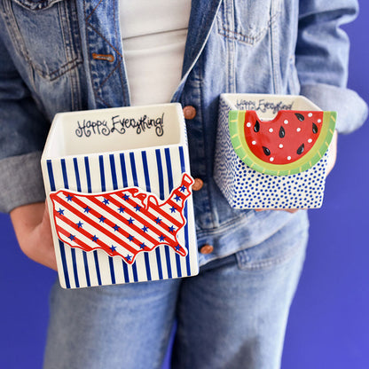 Coton Colors - Skinny Stripe, Mini Nesting Cube 5.75” - Indigo *