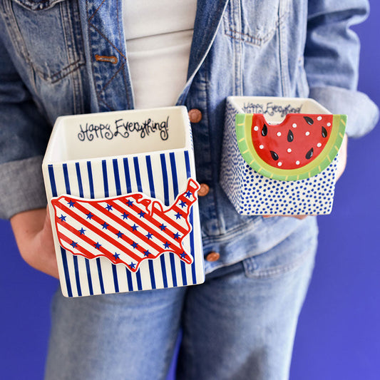 Coton Colors - Skinny Stripe, Mini Nesting Cube 5.75” - Indigo *