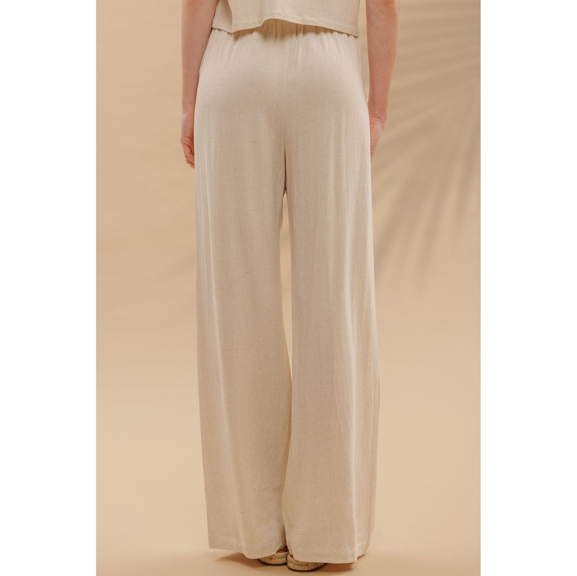 BP - Linen, Short Sleeve, Box Top & Pleated Pants Set 1009 - Oatmeal