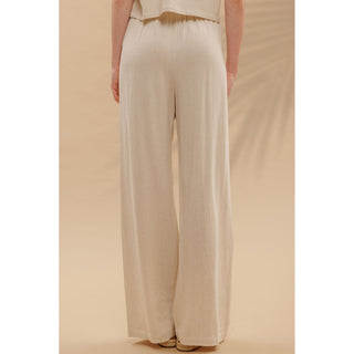 BP - Linen, Short Sleeve, Box Top & Pleated Pants Set 1009 - Oatmeal