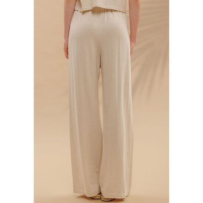 BP - Linen, Short Sleeve, Box Top & Pleated Pants Set 1009 - Oatmeal