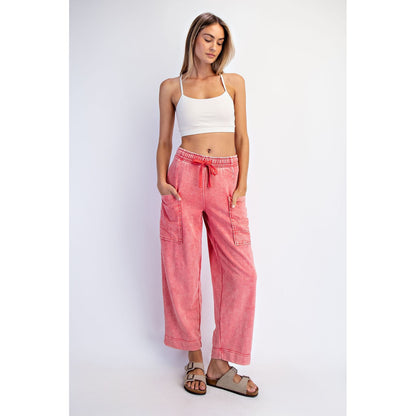 Candy Red Mineral Washed Terry Lounge Set 0110/6446