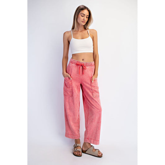 Candy Red Mineral Washed Terry Lounge Set 0110/6446