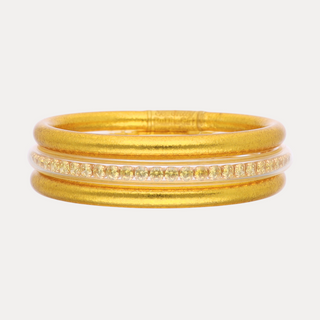 BuDhaGirl - Gold Queen Stack – Three-Piece All Weather Bangle® Set
