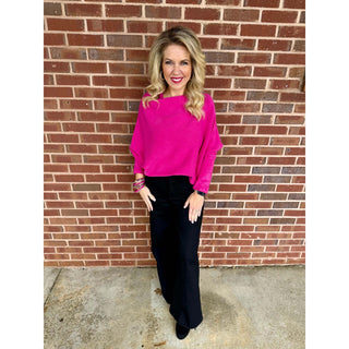 Milio Milano - Asymmetrical sweater 37709/330105 - Fuchsia