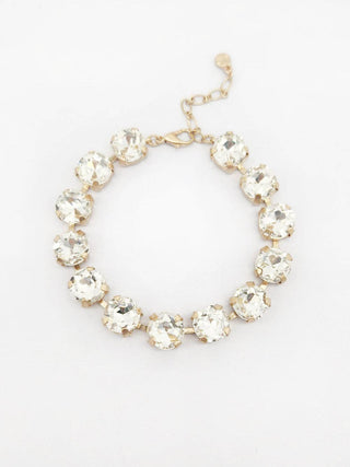 Clear Diamond Square Stone with Gold Hinged 7.25" Bracelet