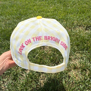 'Follow the Sun' Embroidered Gingham Trucker Hat