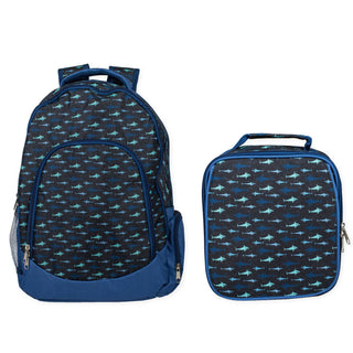 Shark Pattern Backpack & Lunchbag Set - SALE