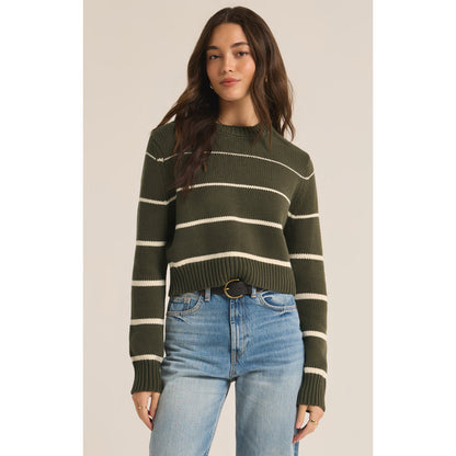 Z Supply - Milan, Striped Sweater 3881 - Olive