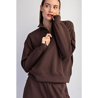 Modal Scuba Quarter Zip Top & Pants Set 0124/6343 - Dark Cherry