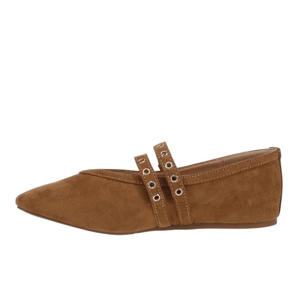 Corkys Footwear -  All Eyes On Me, Faux Suede Mary Jane Flats Shoe - Camel