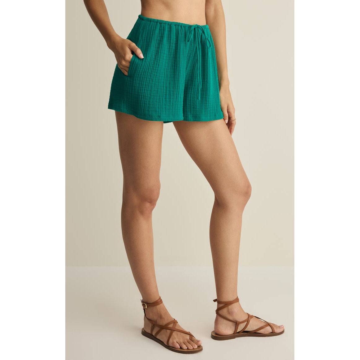 Daylight Airy Gauze Shorts – Rainforest (Pairs with Helena Shirt)