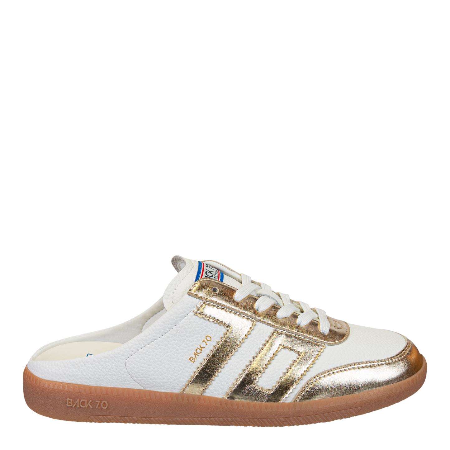 Back 70 - EASTER, Backless Sneakers - Metallic Gold