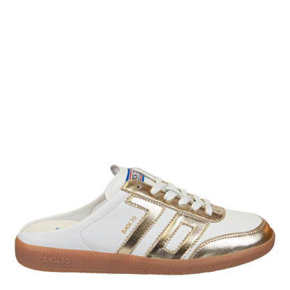 Back 70 - EASTER, Backless Sneakers - Metallic Gold