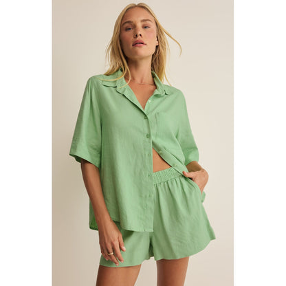 Z-Supply - Expedition Linen Button Up Top - Pistachio